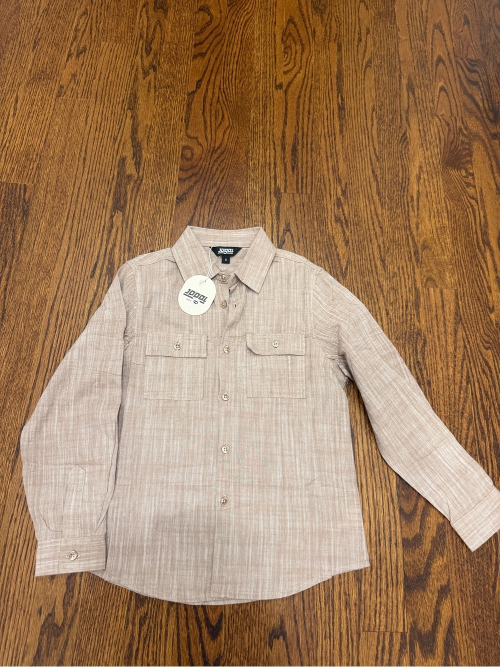 Boys' Button-Down Shirt in Light Beige by Jumping Beans